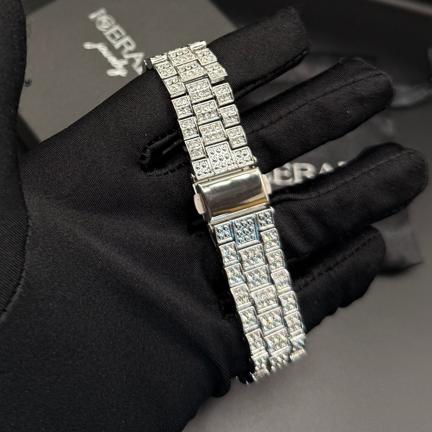ICED OUT 14MM 4-IN-1 "SILVER PRONG" SCHMUCKSET (2 HALSKETTEN + ARMBAND + UHR) - ICERAIN JEWELRY