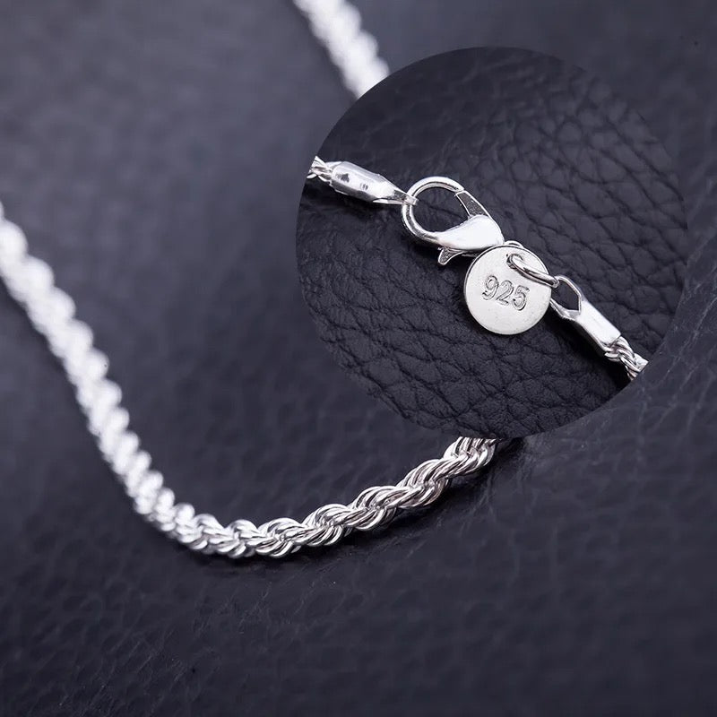 SALE | 925S SILVER 4MM 45CM "ROPE" KETTE - ICERAIN JEWELRY