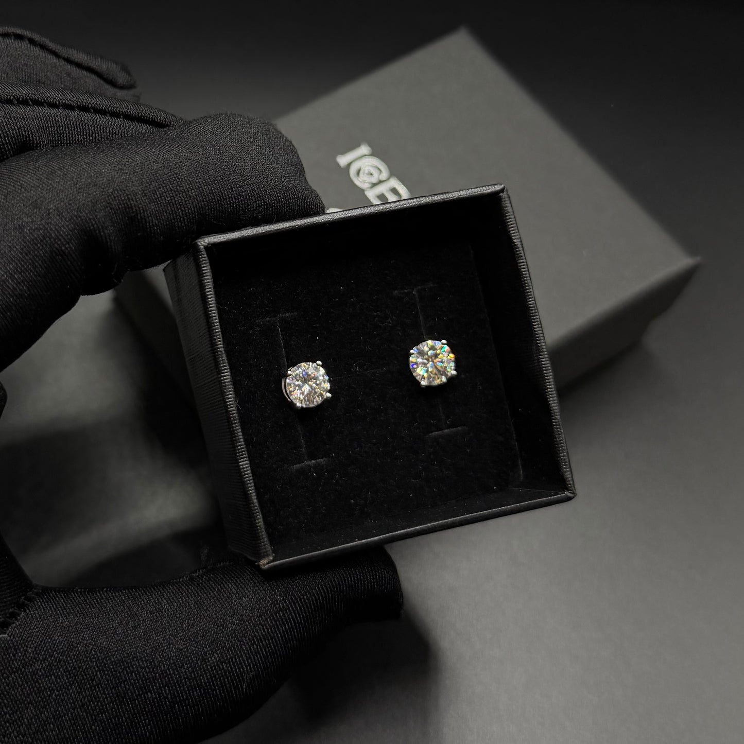 ICED OUT MOISSANITE "PAROLO" WEISSGOLD 925S SILVER OHRRINGE - ICERAIN JEWELRY