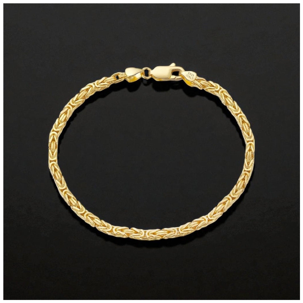 925S SILVER 18K GOLD 2,5MM "KING" KÖNIGSARMBAND - ICERAIN JEWELRY
