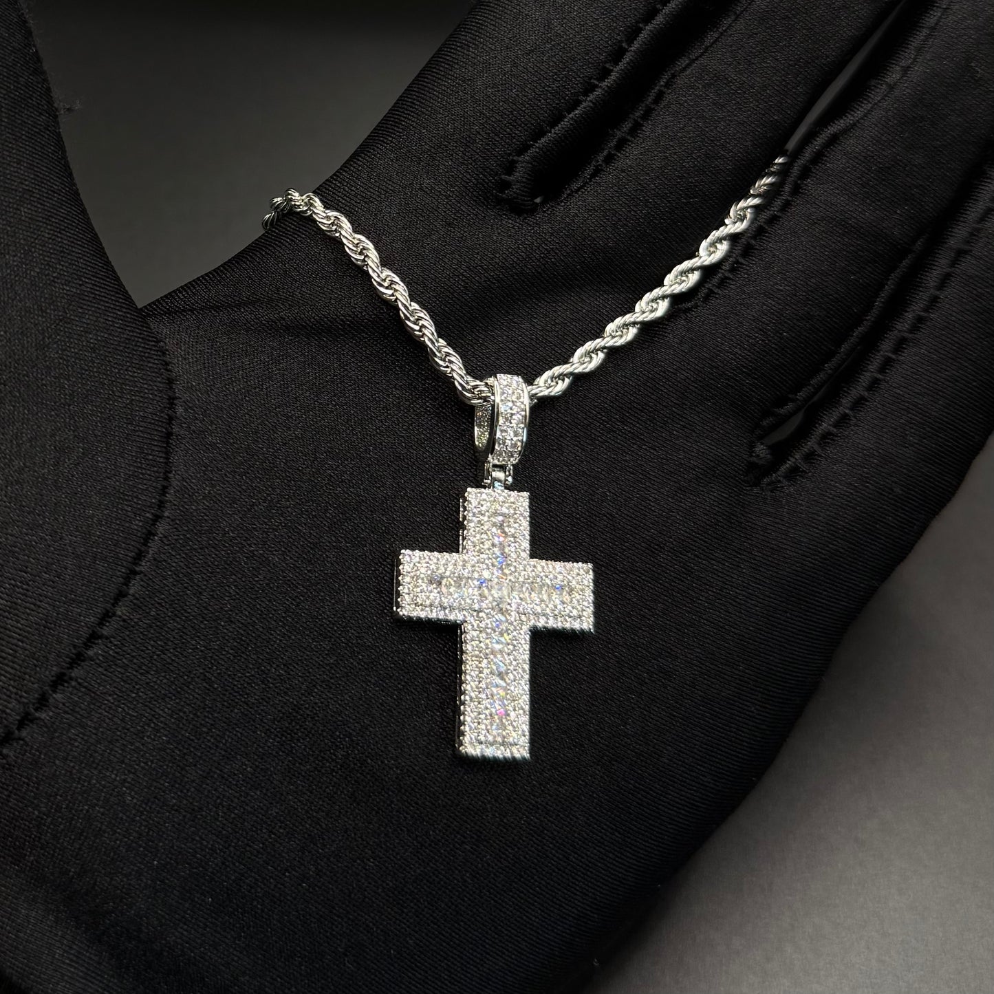 ICED OUT "CROSS V6" KETTE - ICERAIN JEWELRY
