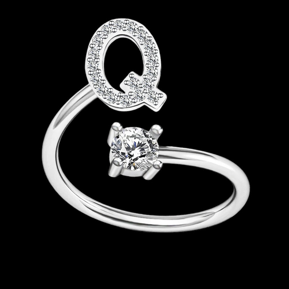 PERSONALISIERTER ICED OUT ANFANGSBUCHSTABEN "NOZZE" RING