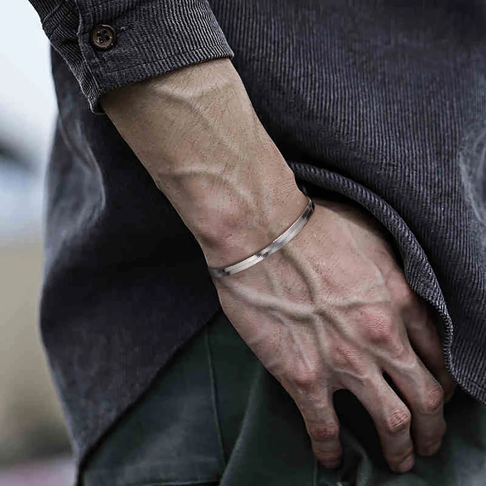 925S SILVER "HERRINGBONE" ARMBAND - ICERAIN JEWELRY
