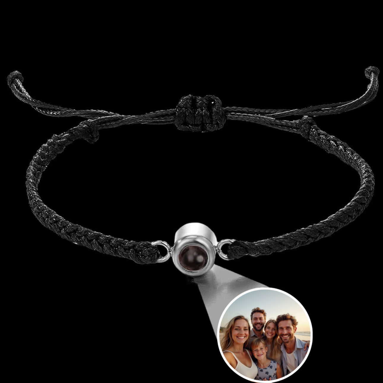 STOFF/EDELSTAHL ARMBAND MIT PERSONALISIERTEM FOTO - ICERAIN JEWELRY