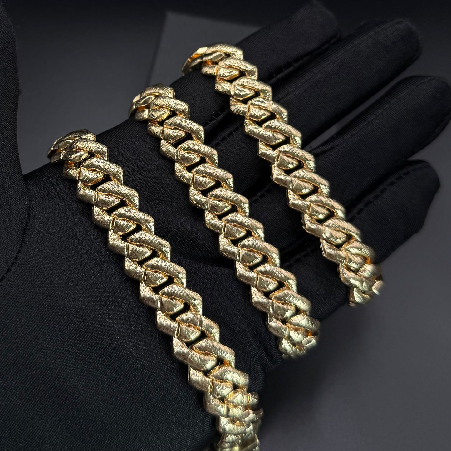 ICED OUT 14MM "GOLD PRONG CUBAN" KETTE - ICERAIN JEWELRY
