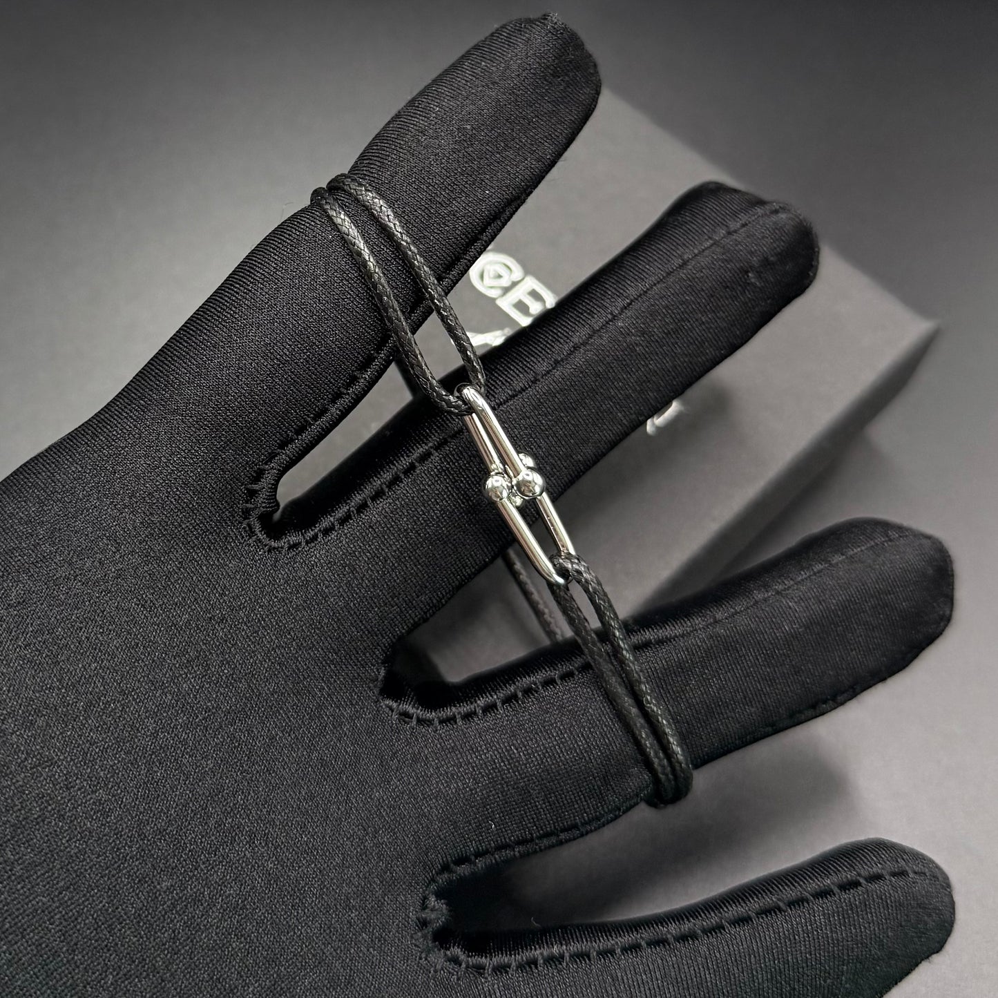 SALE | STOFF/EDELSTAHL "BLACK/SILVER CLOSURE" ARMBAND - ICERAIN JEWELRY