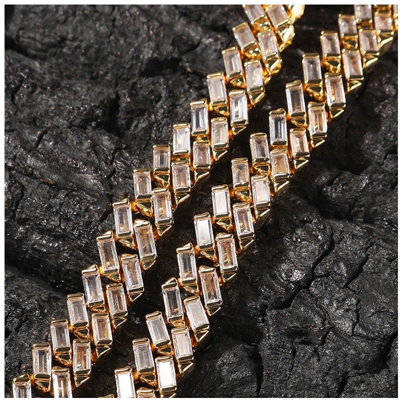 ICED OUT 12MM "GOLD PRONG CUBAN V2" ARMBAND - ICERAIN JEWELRY