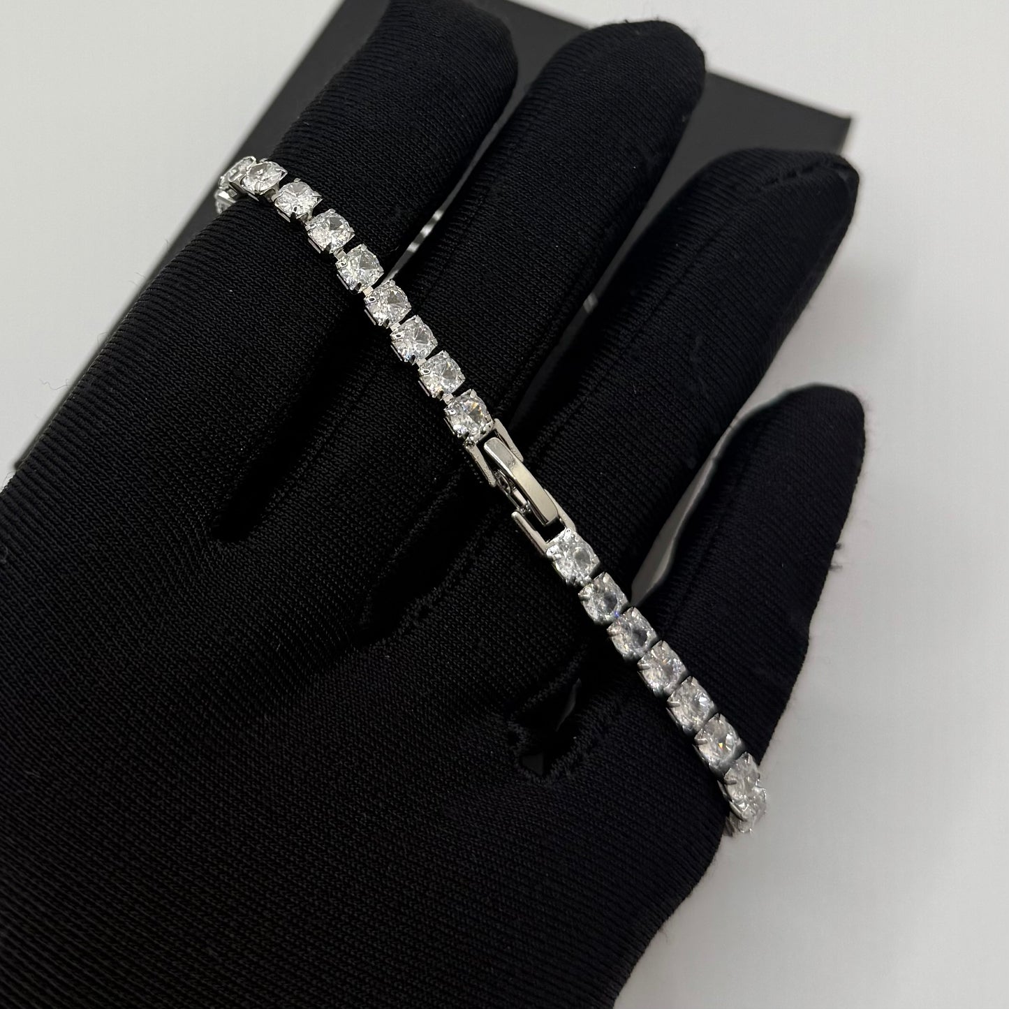 ICED OUT "SILVER TENNIS" ARMBAND - ICERAIN JEWELRY