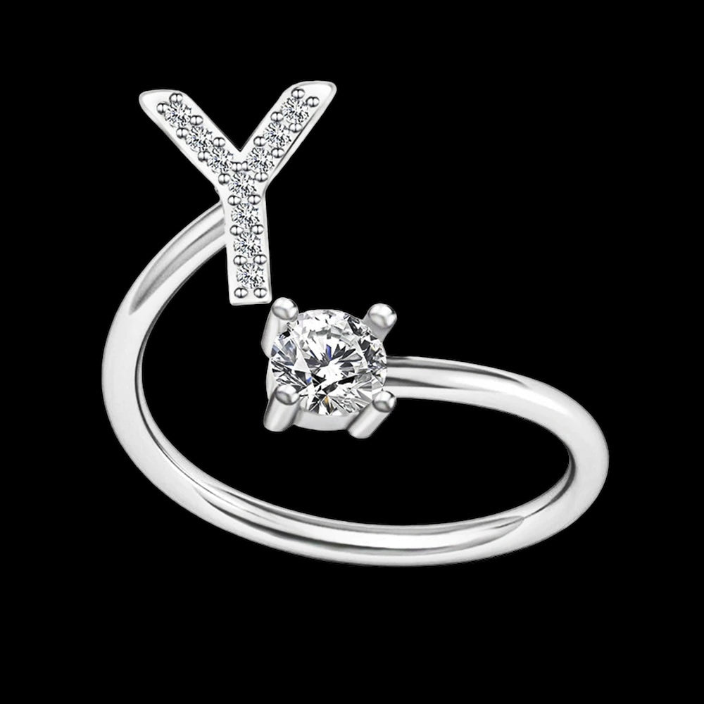 PERSONALISIERTER ICED OUT ANFANGSBUCHSTABEN "NOZZE" RING - ICERAIN JEWELRY