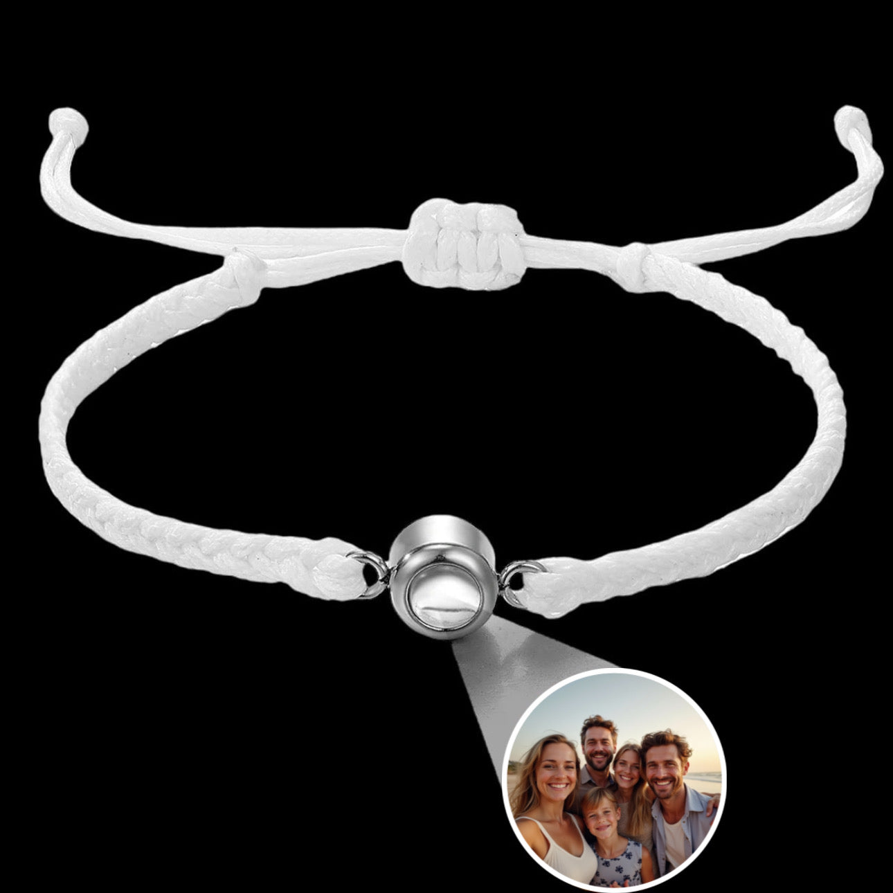 STOFF/EDELSTAHL ARMBAND MIT PERSONALISIERTEM FOTO - ICERAIN JEWELRY