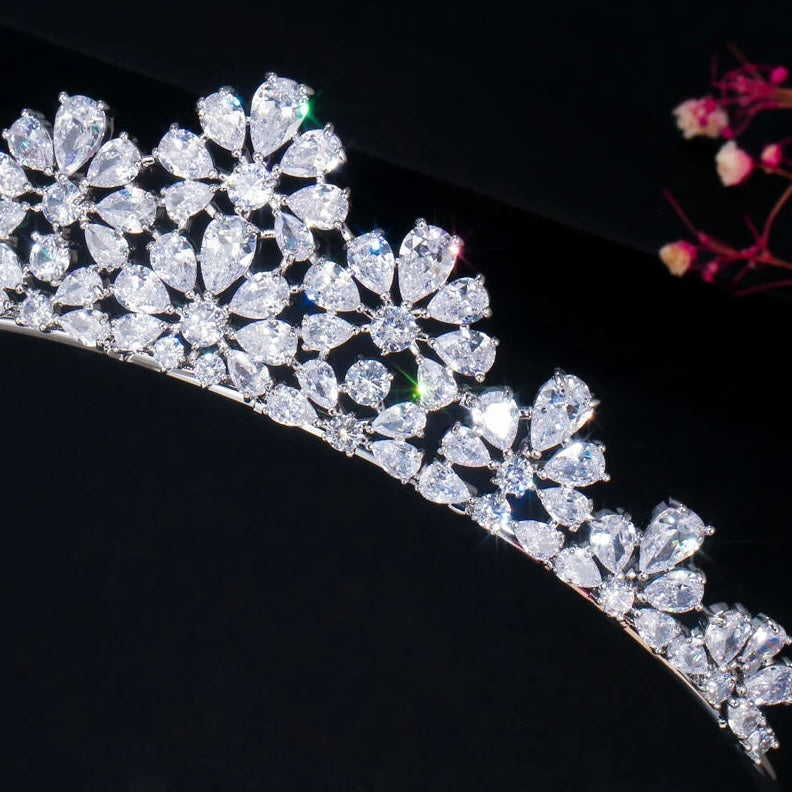 ICED OUT "BLOOMING MAJESTY" DIADEM/TIARA - ICERAIN JEWELRY