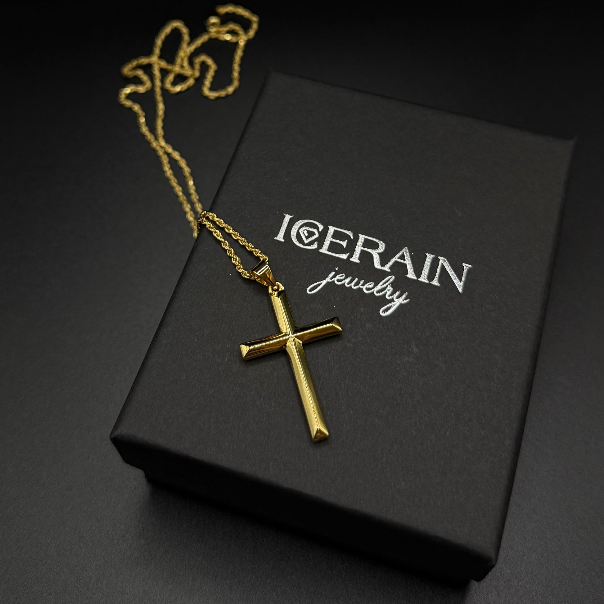 925S SILVER 14K GOLD "CROSS" KETTE - ICERAIN JEWELRY