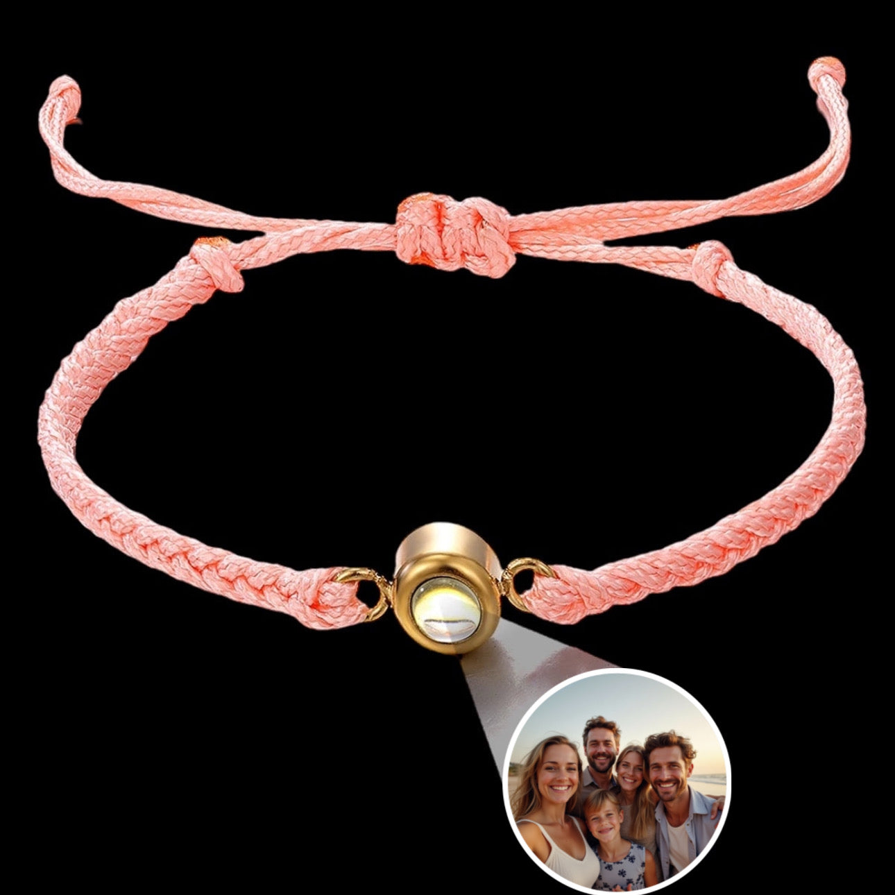 STOFF/EDELSTAHL ARMBAND MIT PERSONALISIERTEM FOTO - ICERAIN JEWELRY