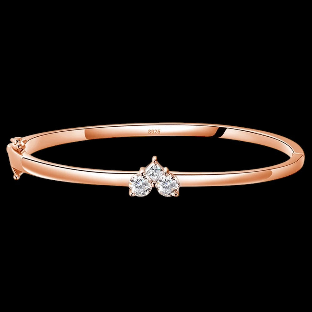 ICED OUT MOISSANITE "HEART" WEISSGOLD 925S SILVER ARMREIF - ICERAIN JEWELRY