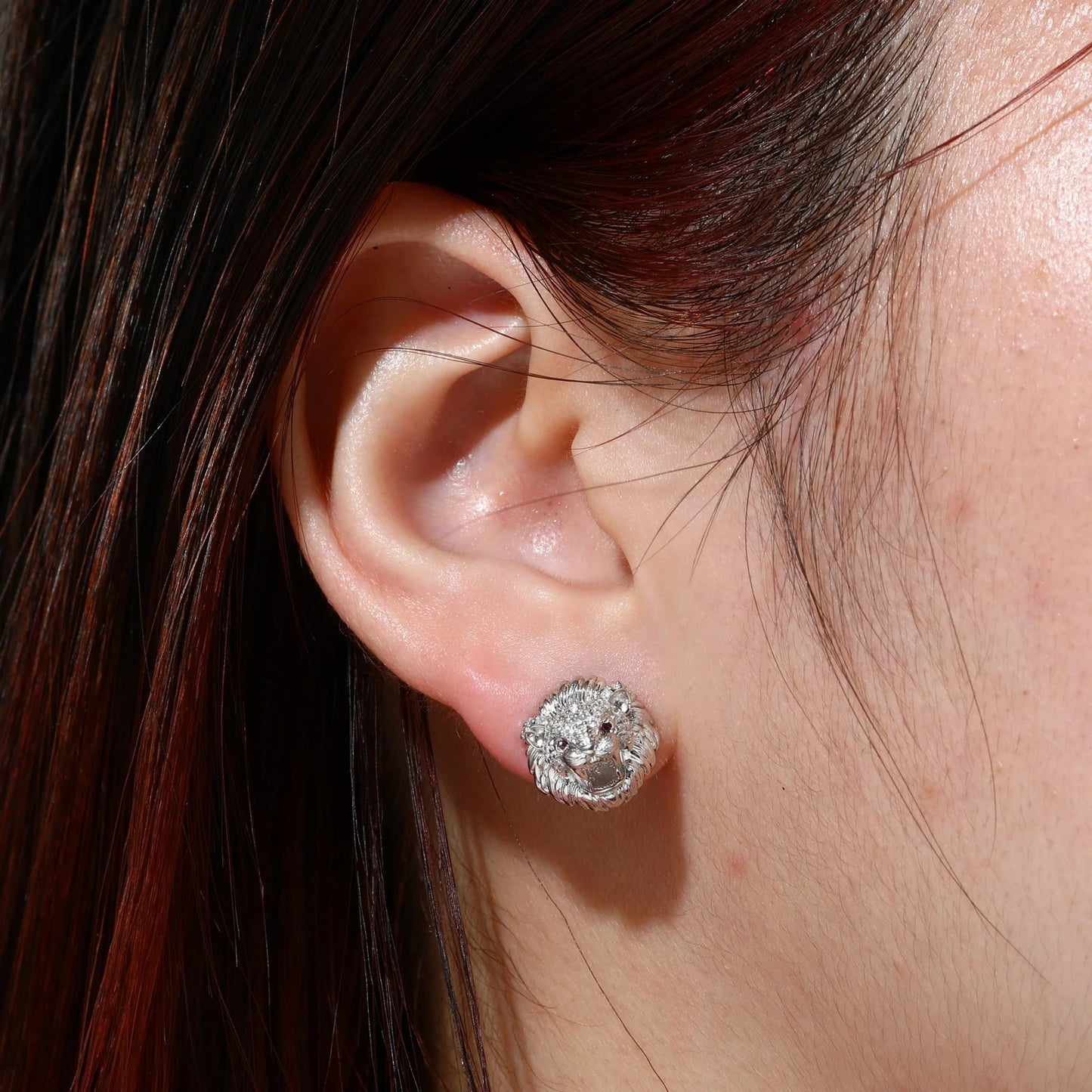ICED OUT MOISSANITE "LION" WEISSGOLD 925S SILVER OHRRINGE - ICERAIN JEWELRY