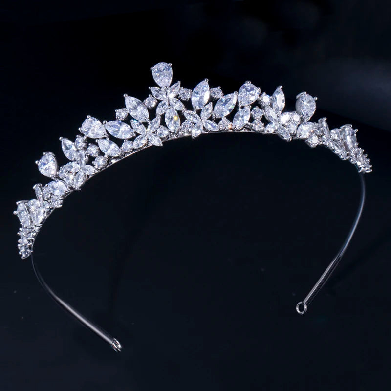 ICED OUT "FLORAL RADIANCE" DIADEM/TIARA - ICERAIN JEWELRY