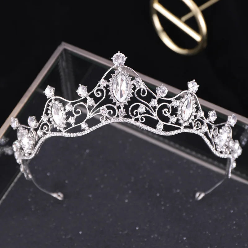 ICED OUT SILVER "ROYAL WHISPER" DIADEM/TIARA