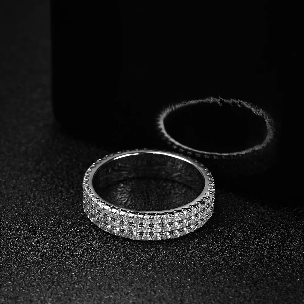 ICED OUT MOISSANITE "HASUNA" WEISSGOLD 925S SILVER RING - ICERAIN JEWELRY