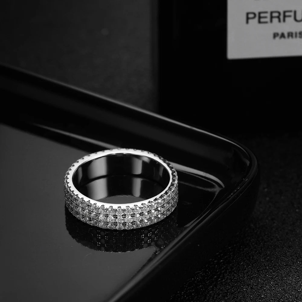 ICED OUT MOISSANITE "HASUNA" WEISSGOLD 925S SILVER RING - ICERAIN JEWELRY