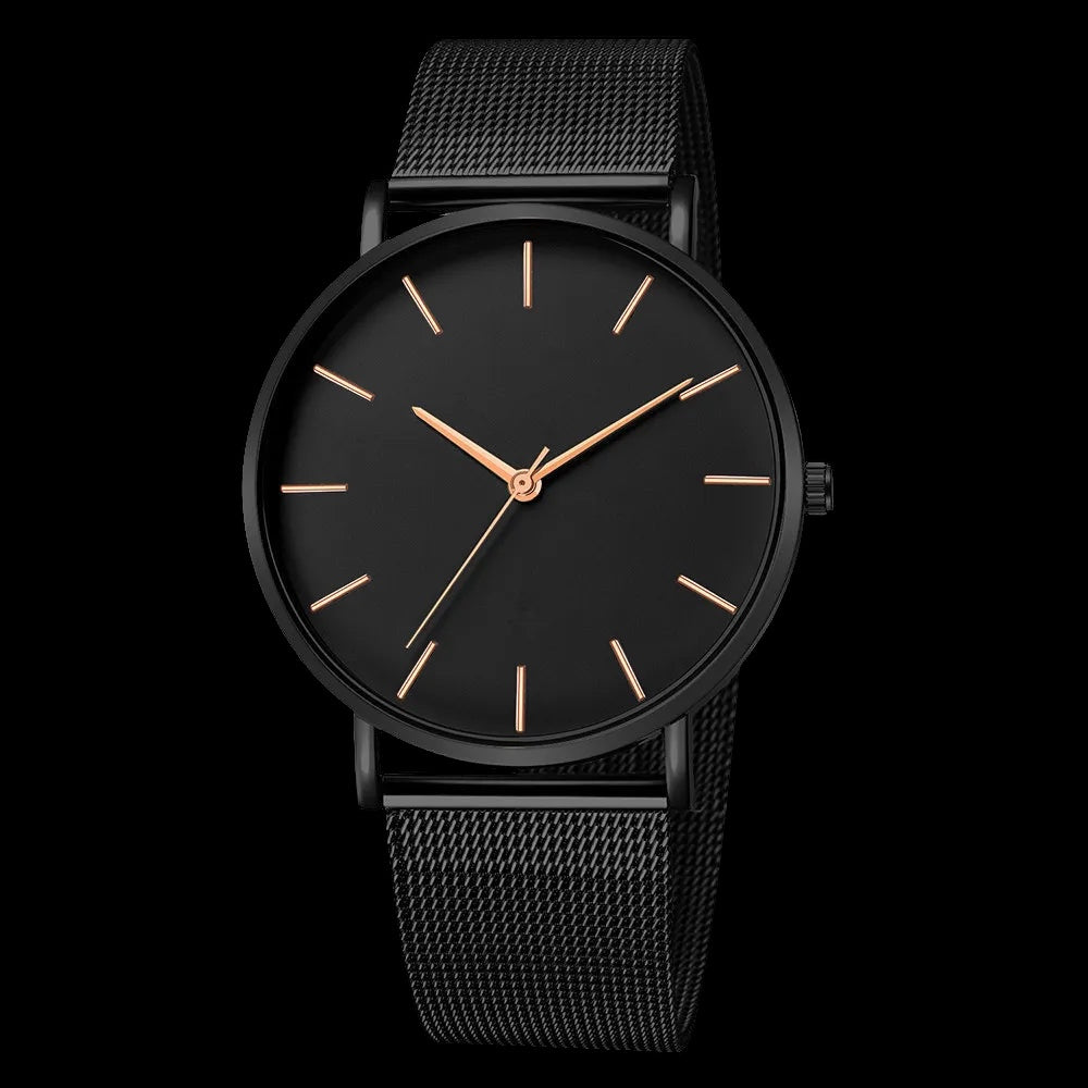 EDELSTAHL "THINMATIC" UHR - ICERAIN JEWELRY