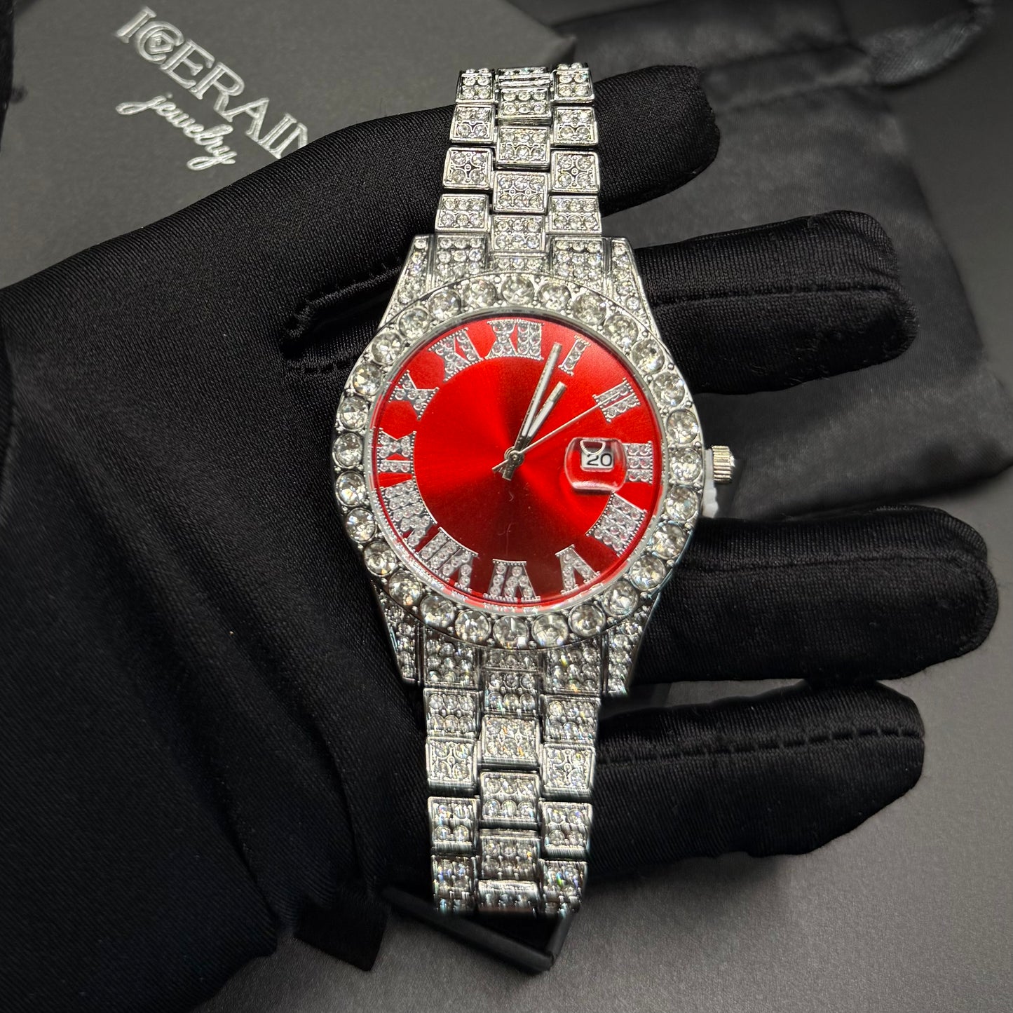 ICED OUT 14MM 4-IN-1 "SILVER PRONG" SCHMUCKSET (2 HALSKETTEN + ARMBAND + UHR) - ICERAIN JEWELRY