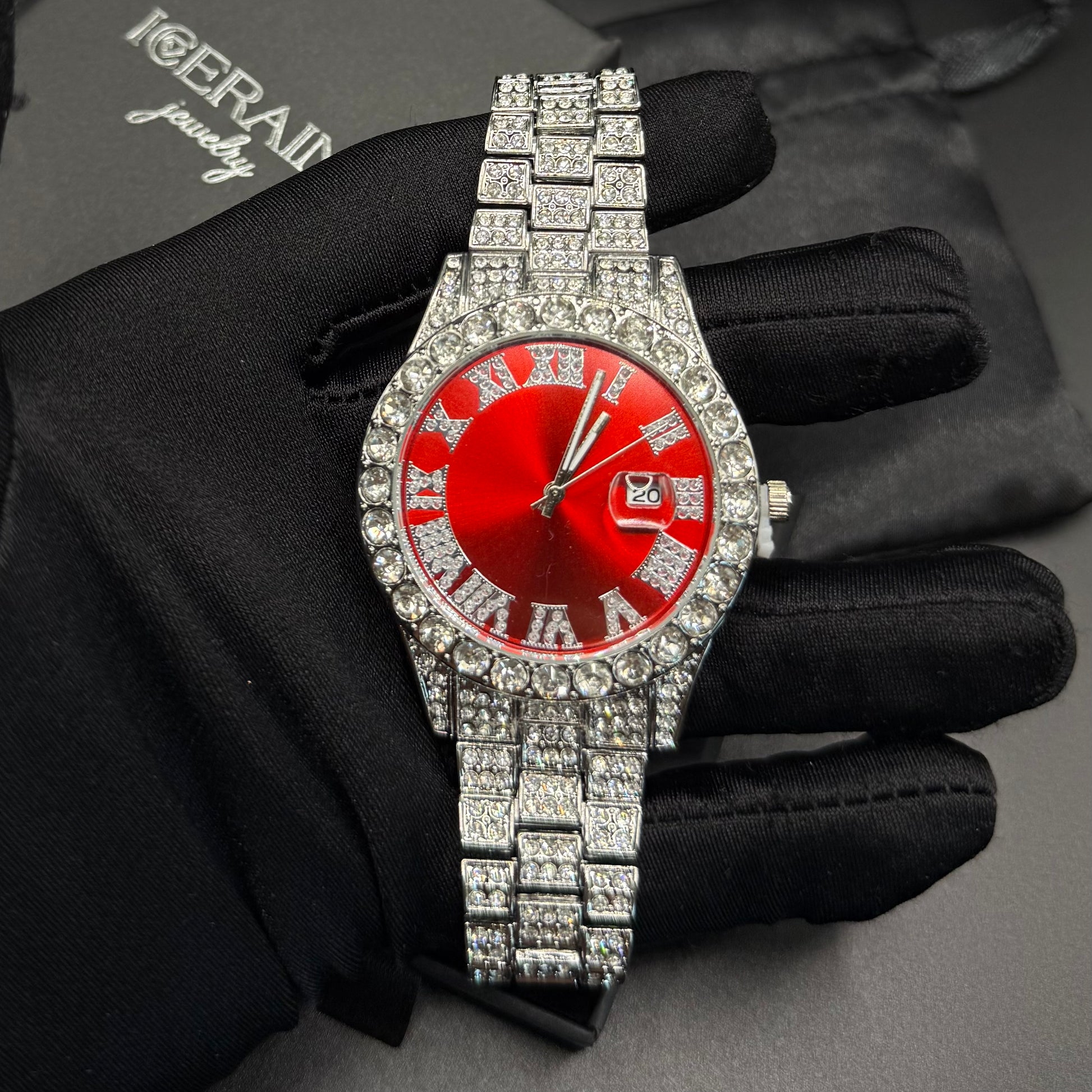 ICED OUT 14MM 4-IN-1 "SILVER PRONG" SCHMUCKSET (2 HALSKETTEN + ARMBAND + UHR) - ICERAIN JEWELRY