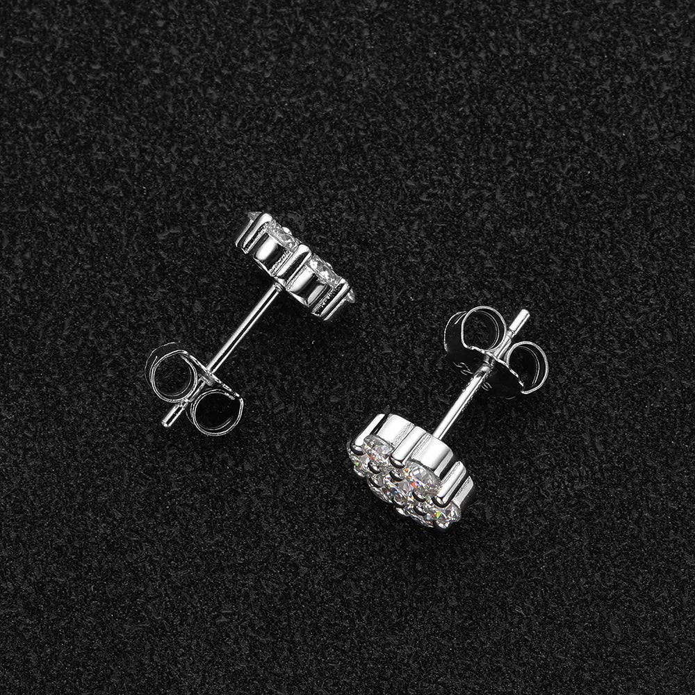 ICED OUT MOISSANITE "FINE" WEISSGOLD 925S SILVER OHRRINGE - ICERAIN JEWELRY