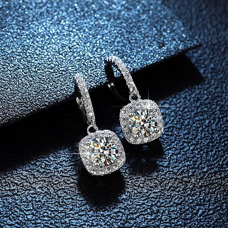 ICED OUT MOISSANITE "FANCY" WEISSGOLD 925S SILVER OHRRINGE - ICERAIN JEWELRY