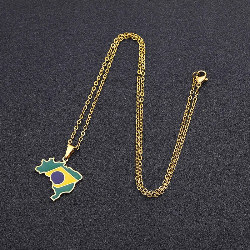 EDELSTAHL "BRAZIL" LÄNDERKETTE - ICERAIN JEWELRY
