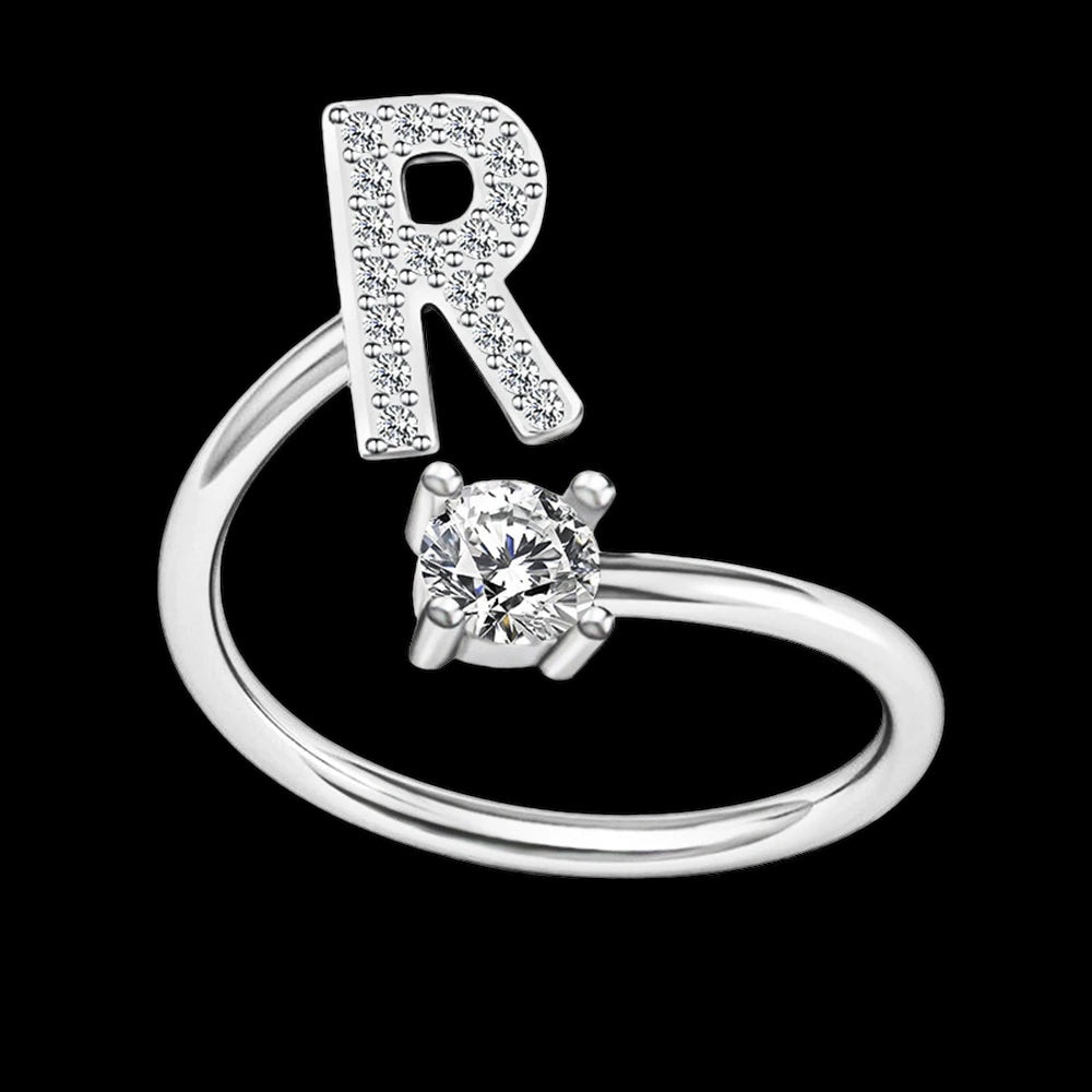 PERSONALISIERTER ICED OUT ANFANGSBUCHSTABEN "NOZZE" RING - ICERAIN JEWELRY