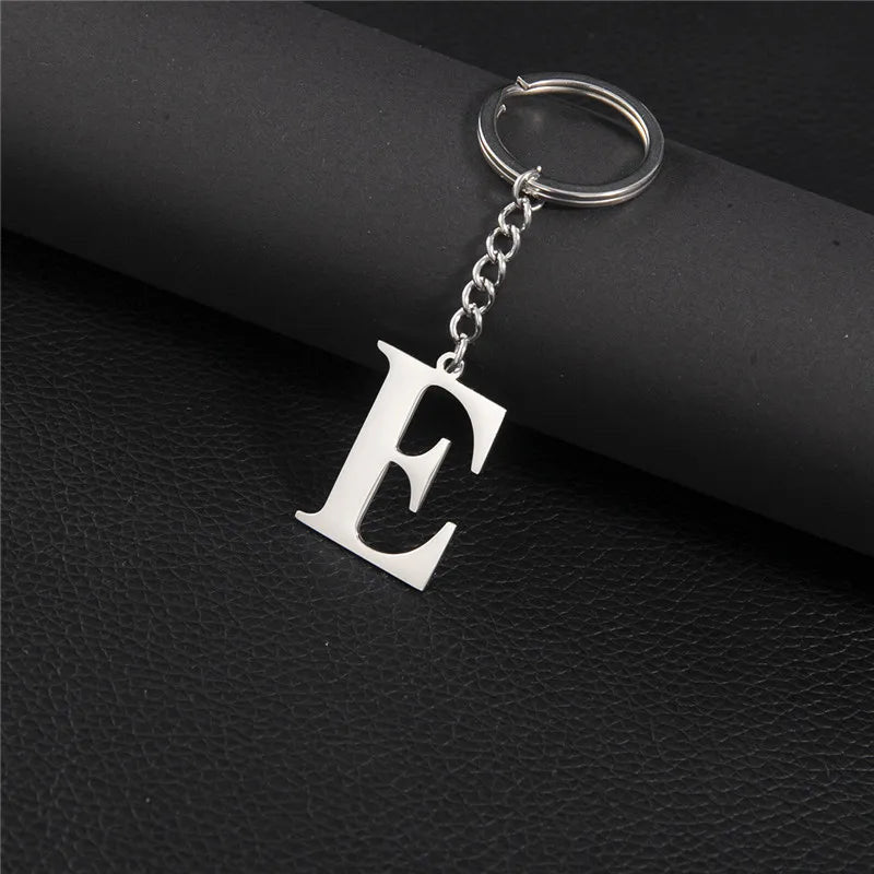 PERSONALISIERTER EDELSTAHL ANFANGSBUCHSTABE "FLISH" SCHLÜSSELANHÄNGER - ICERAIN JEWELRY