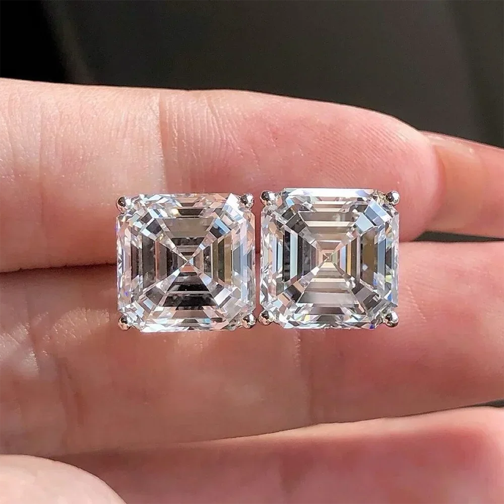 ICED OUT 7MM MOISSANITE "SILVERSTAR V2" WEISSGOLD 925S SILVER OHRRINGE - ICERAIN JEWELRY
