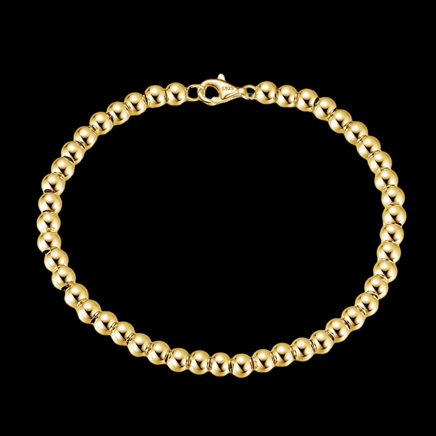 925S SILVER 14K GOLD 4MM "PEARL" ARMBAND - ICERAIN JEWELRY