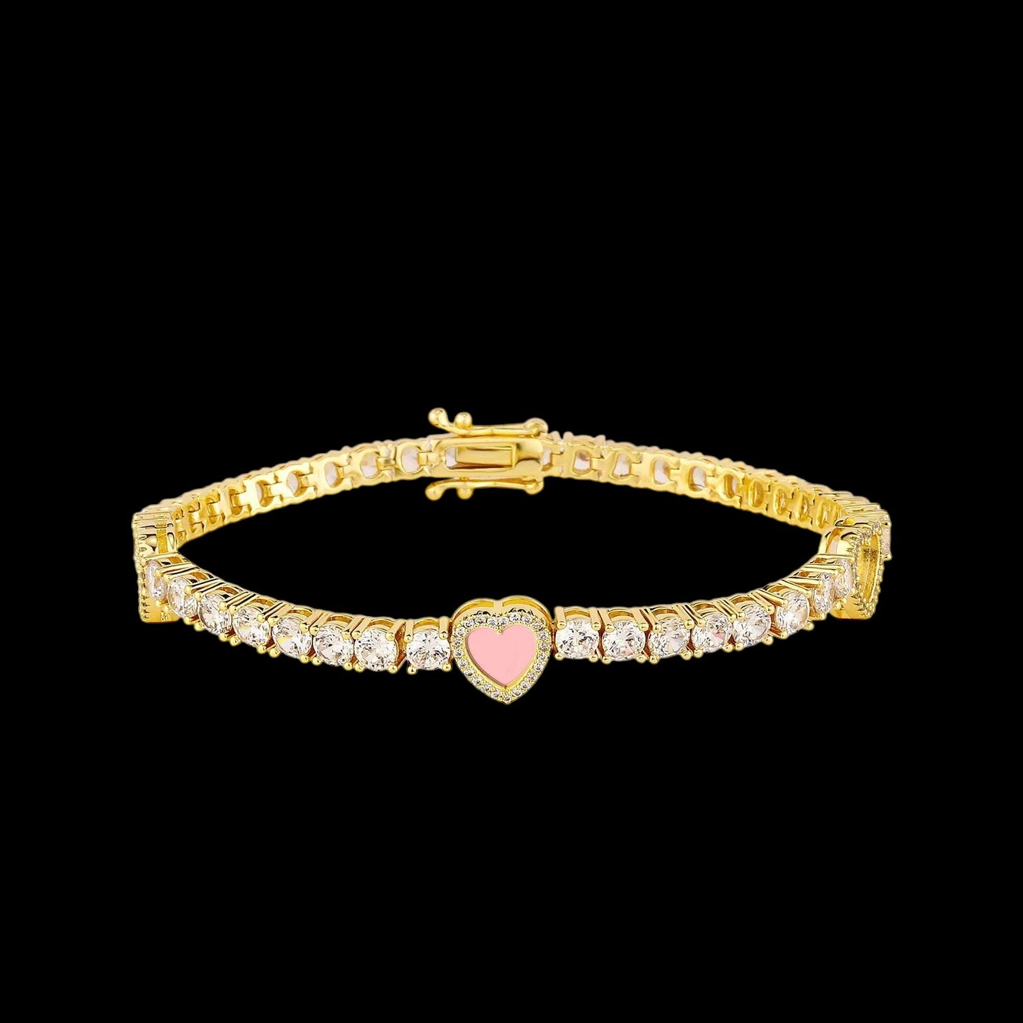 ICED OUT "HEART CLOVER TENNIS" ARMBAND - ICERAIN JEWELRY