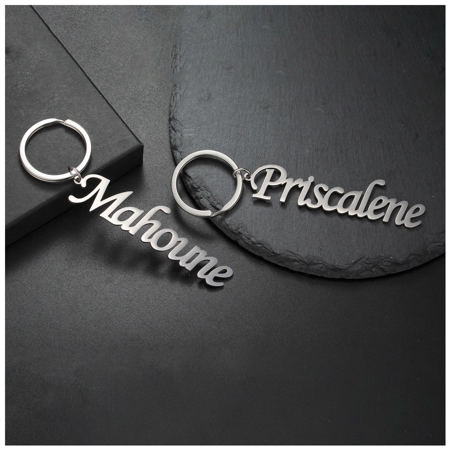PERSONALISIERTER EDELSTAHL "LEMETON" SCHLÜSSELANHÄNGER - ICERAIN JEWELRY