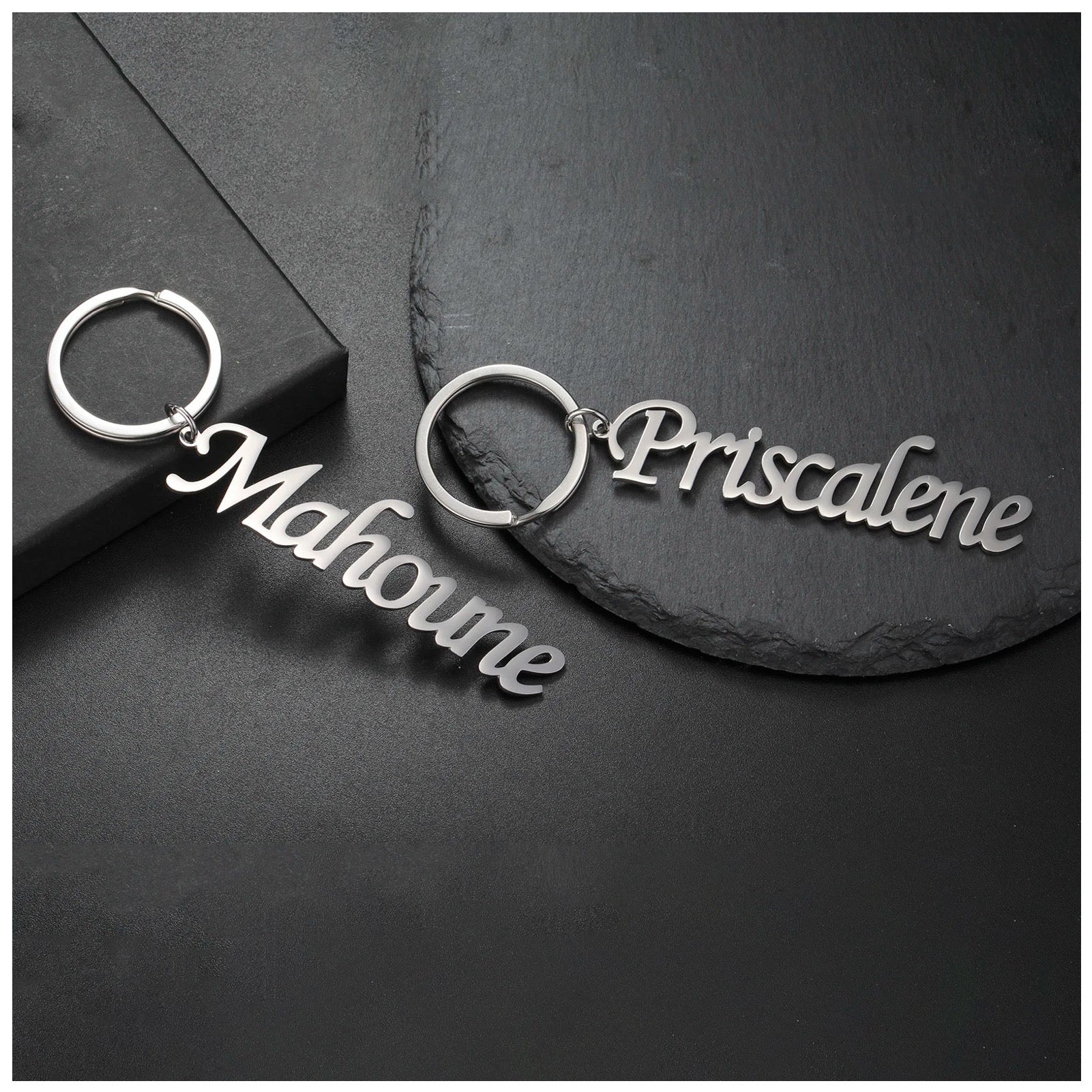PERSONALISIERTER EDELSTAHL "LEMETON" SCHLÜSSELANHÄNGER - ICERAIN JEWELRY