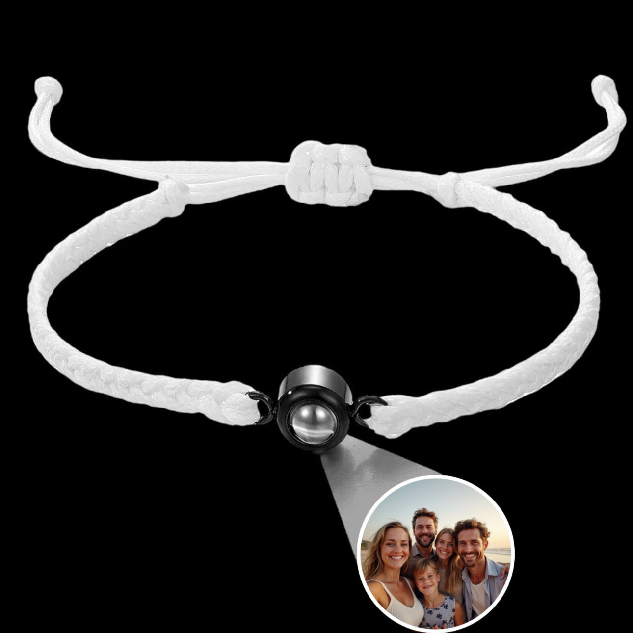 STOFF/EDELSTAHL ARMBAND MIT PERSONALISIERTEM FOTO - ICERAIN JEWELRY