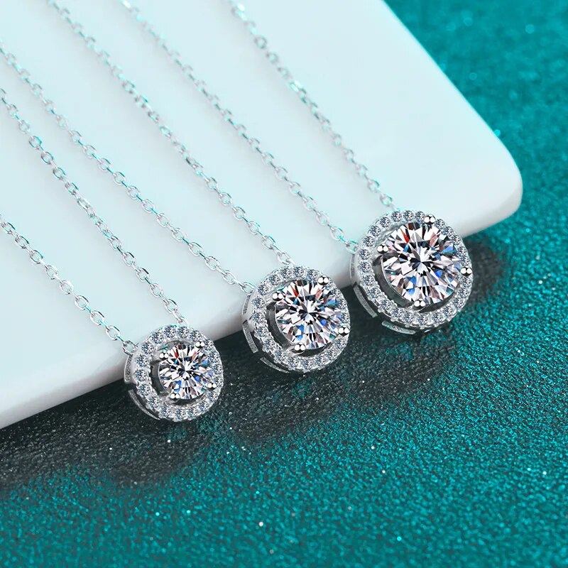 ICED OUT MOISSANITE "HALO" WEISSGOLD 925S SILVER KETTE - ICERAIN JEWELRY
