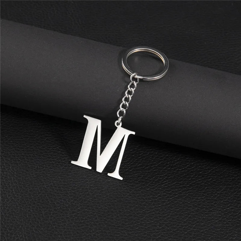 PERSONALISIERTER EDELSTAHL ANFANGSBUCHSTABE "FLISH" SCHLÜSSELANHÄNGER - ICERAIN JEWELRY