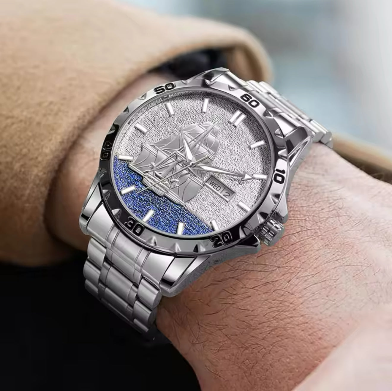 EDELSTAHL "SILVER NAVE" UHR - ICERAIN JEWELRY