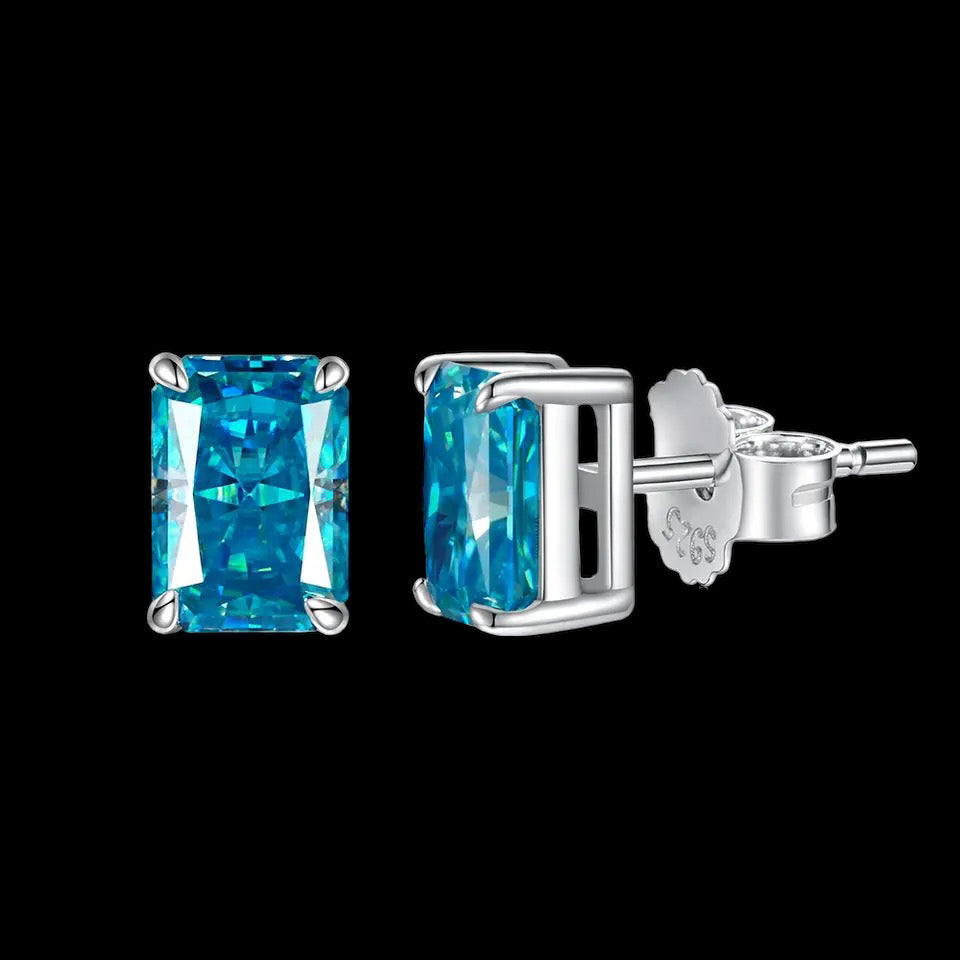 ICED OUT MOISSANITE "COLORSARLI" WEISSGOLD 925S SILVER OHRRINGE - ICERAIN JEWELRY