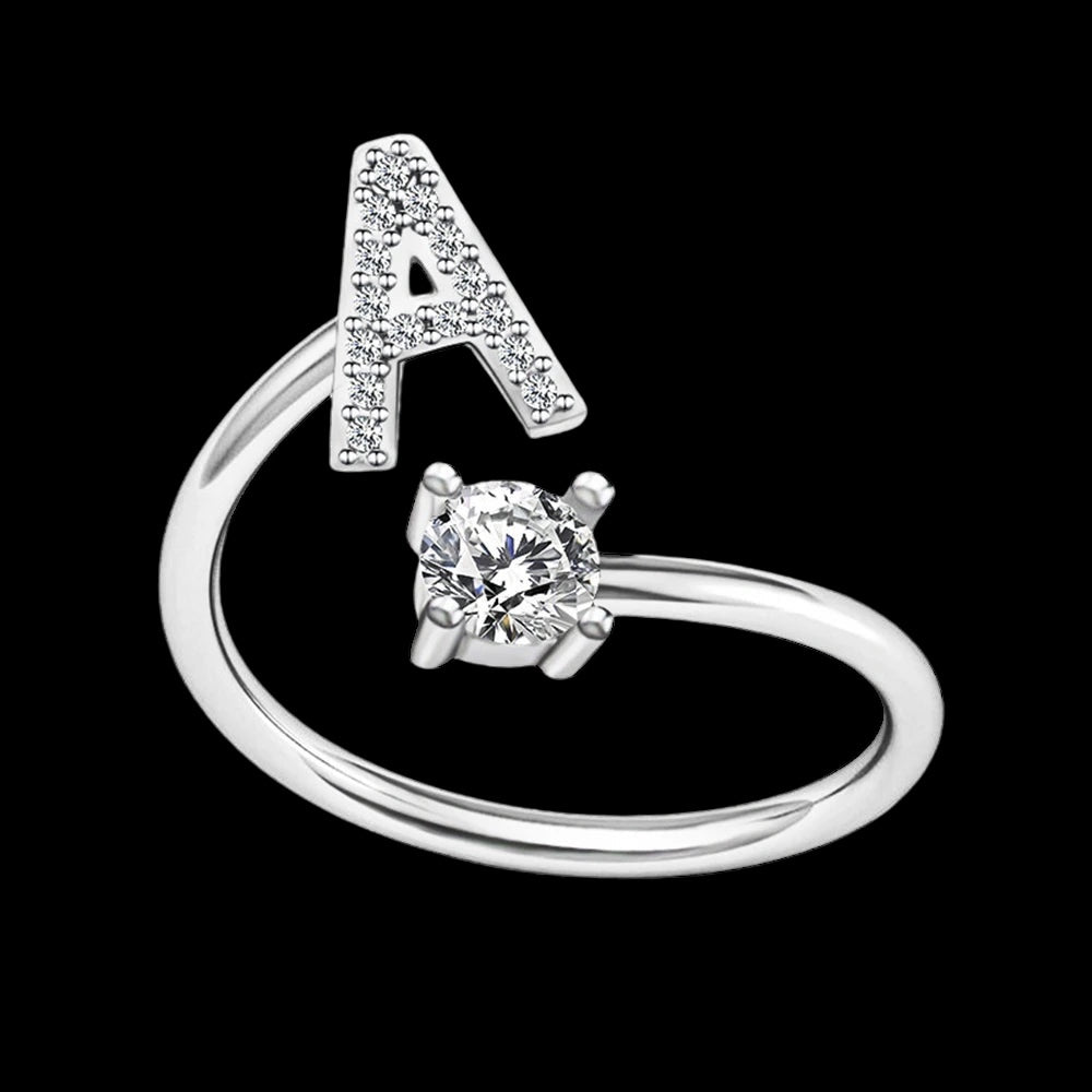 PERSONALISIERTER ICED OUT ANFANGSBUCHSTABEN "NOZZE" RING - ICERAIN JEWELRY