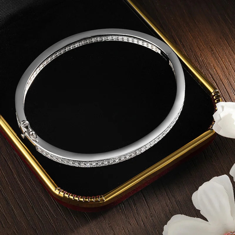 ICED OUT MOISSANITE "SOLIDAR" WEISSGOLD 925S SILVER ARMREIF - ICERAIN JEWELRY