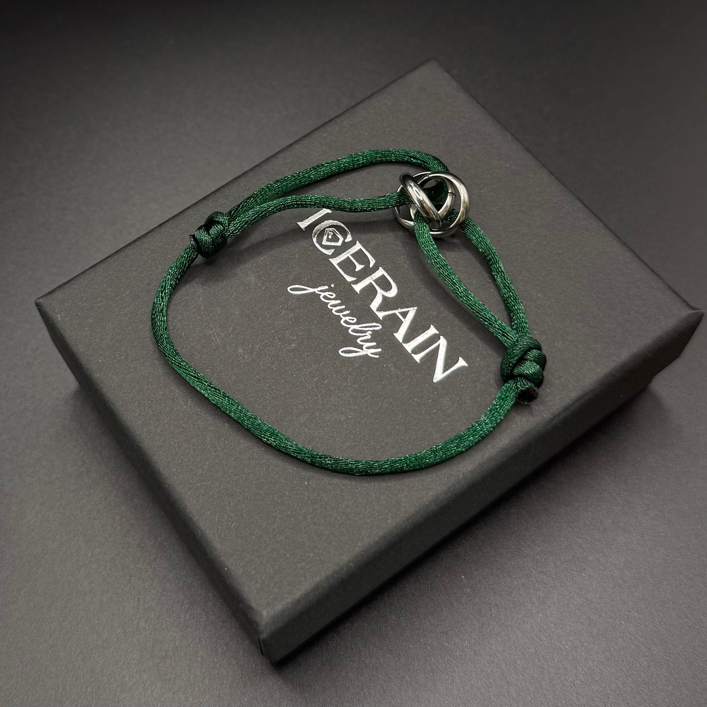 SALE | STOFF/EDELSTAHL "GREEN/SILVER TRICOLOR" ARMBAND - ICERAIN JEWELRY
