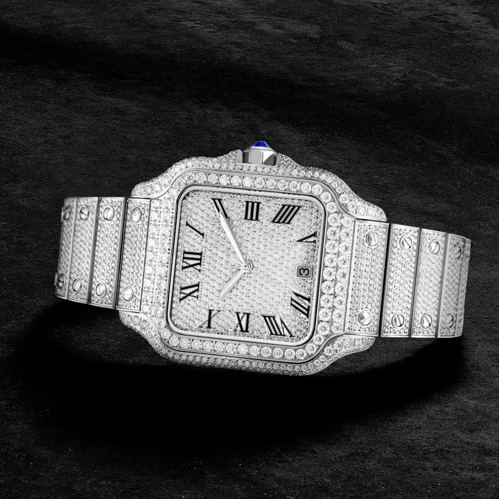 ICED OUT 40MM MOISSANITE "PIAZZA" UHR - ICERAIN JEWELRY
