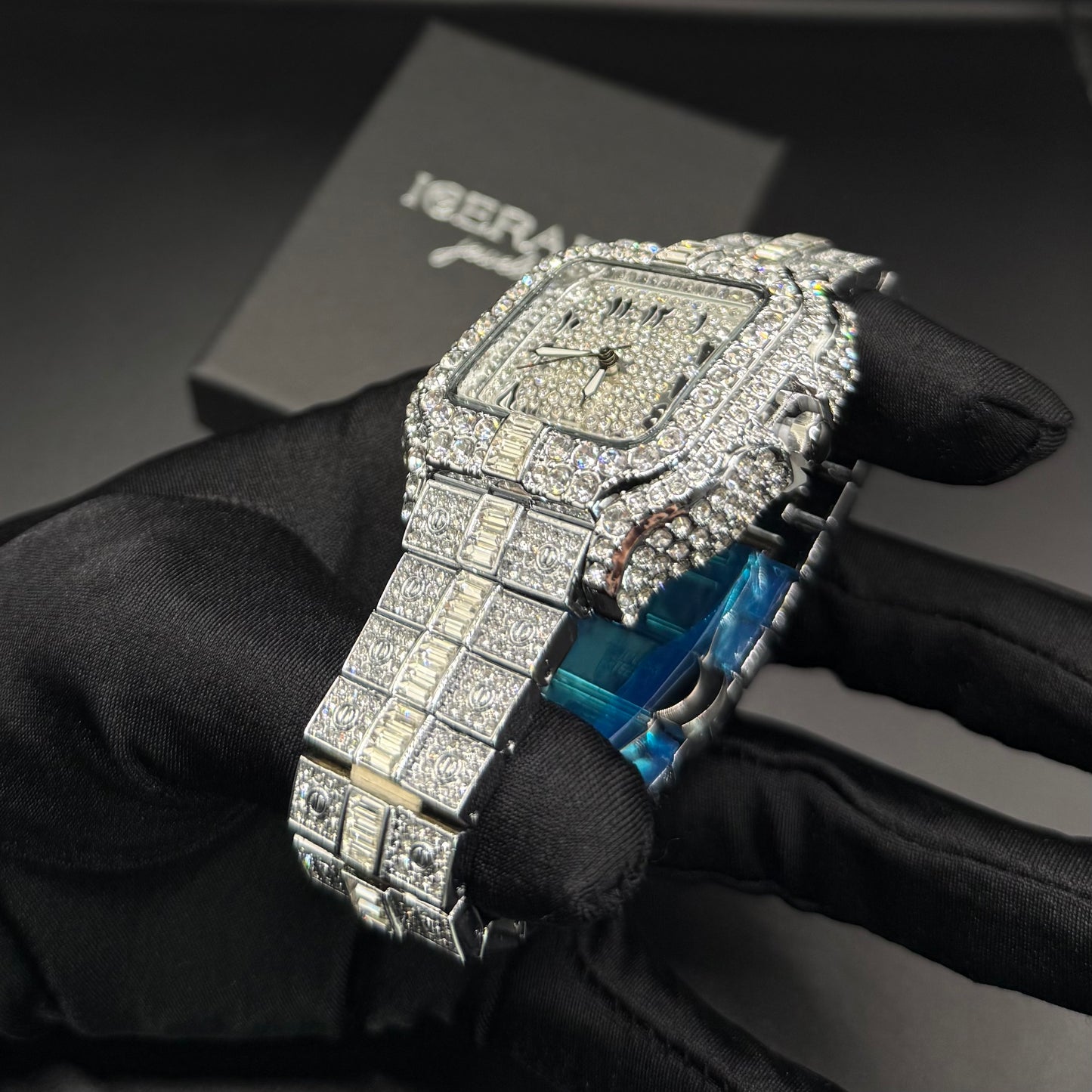 SALE | ICED OUT "SILVER ARABIC PIAZZA" UHR - ICERAIN JEWELRY