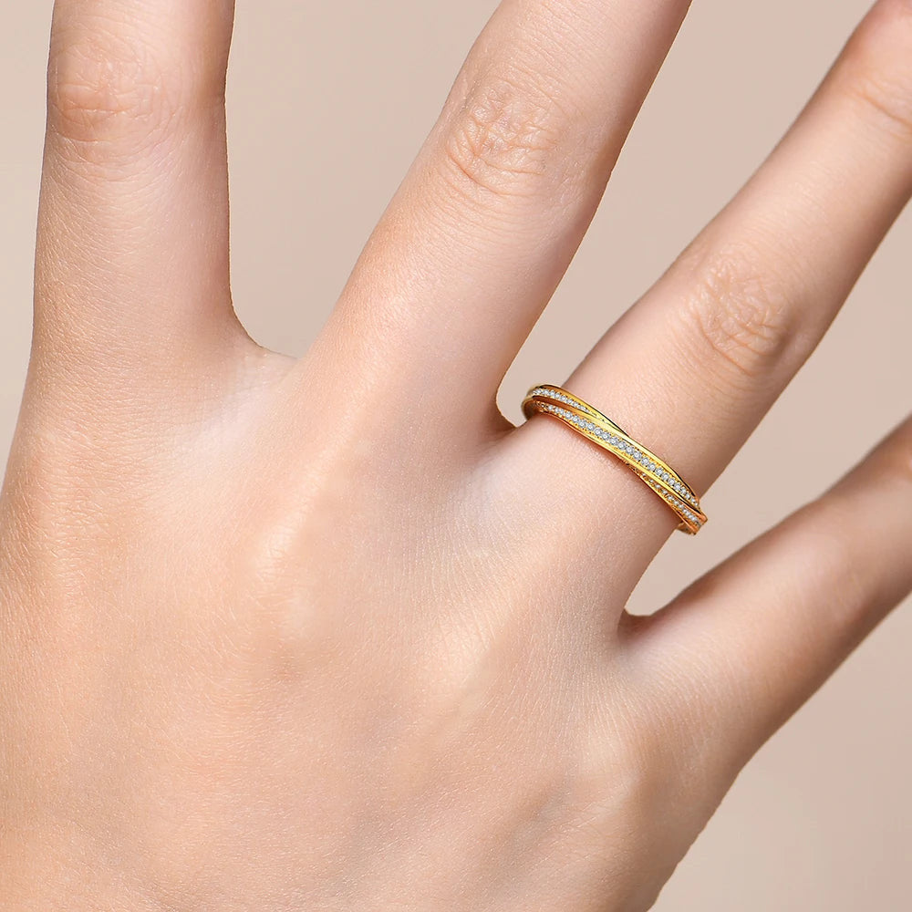 ICED OUT MOISSANITE "GOLD BANDO" WEISSGOLD 925S SILVER RING - ICERAIN JEWELRY