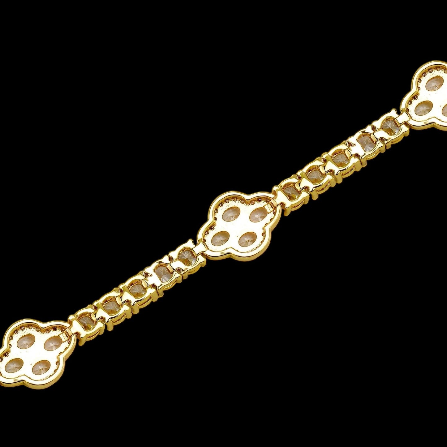ICED OUT 4MM "GOLD CLOVER TENNIS V2" ARMBAND - ICERAIN JEWELRY