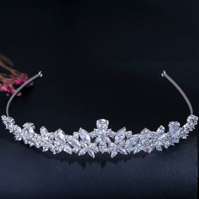 ICED OUT "FLORAL RADIANCE" DIADEM/TIARA - ICERAIN JEWELRY