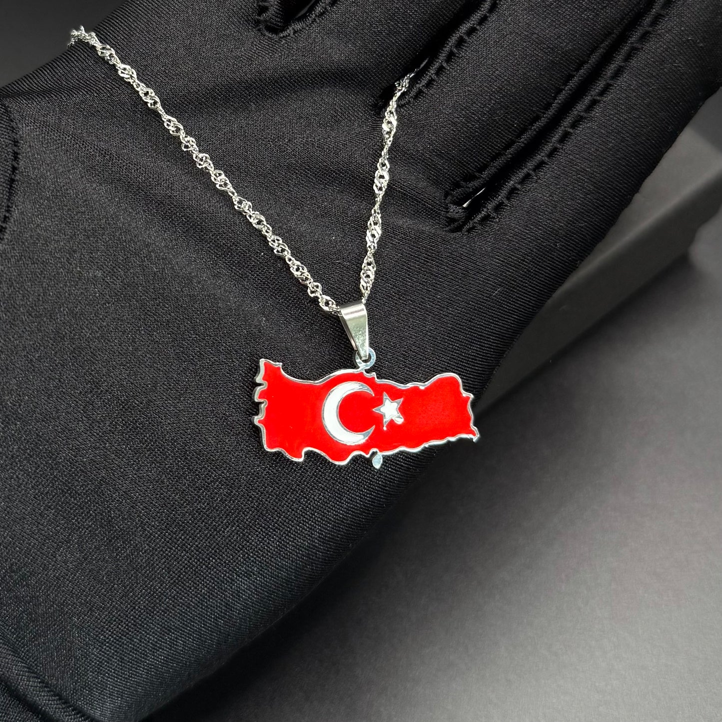 EDELSTAHL "TURKIYE" LÄNDERKETTE - ICERAIN JEWELRY